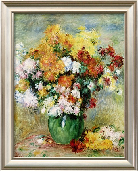 Bouquet of Chrysanthemums - Pierre-Auguste Renoir painting on canvas
